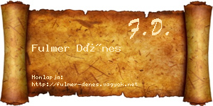 Fulmer Dénes névjegykártya