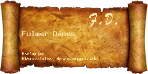 Fulmer Dénes névjegykártya